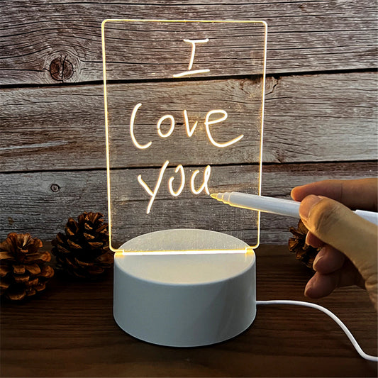 LED Night Light with Erasable Message Board