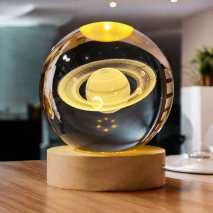 Crystal Saturn Lamp