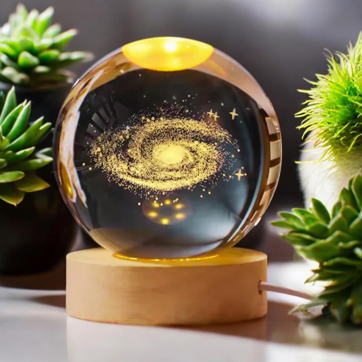 Crystal Galaxy Lamp