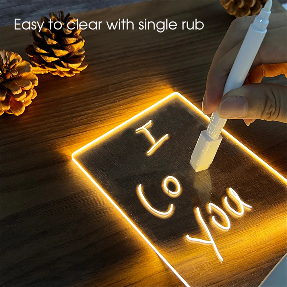 LED Night Light with Erasable Message Board